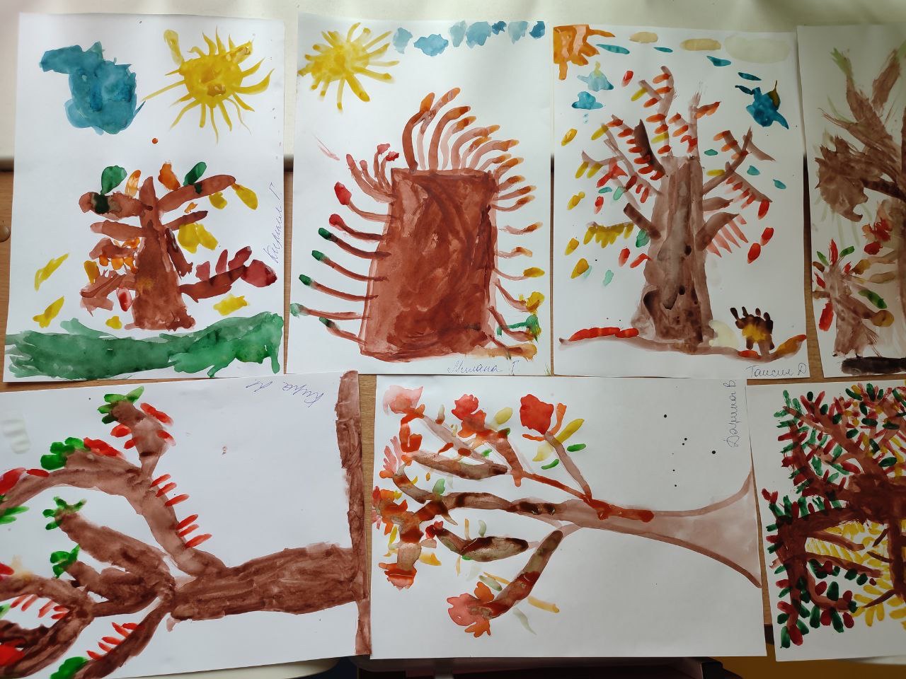 Детские рисунки золотая осень для детского сада